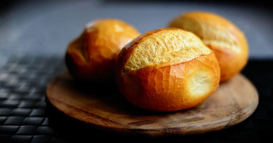 roll, bread, food, bakery, baked goods, small cakes, eat, golden brown HD wallpaper
