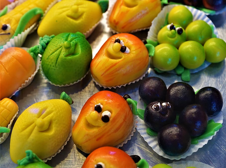 marzipan, sweet, decoration, cake, delicious, food, sweetness, HD wallpaper