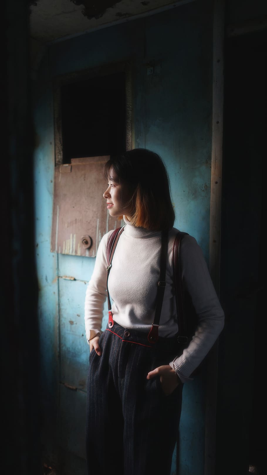 on the train, standing, one person, real people, indoors, three quarter length HD wallpaper