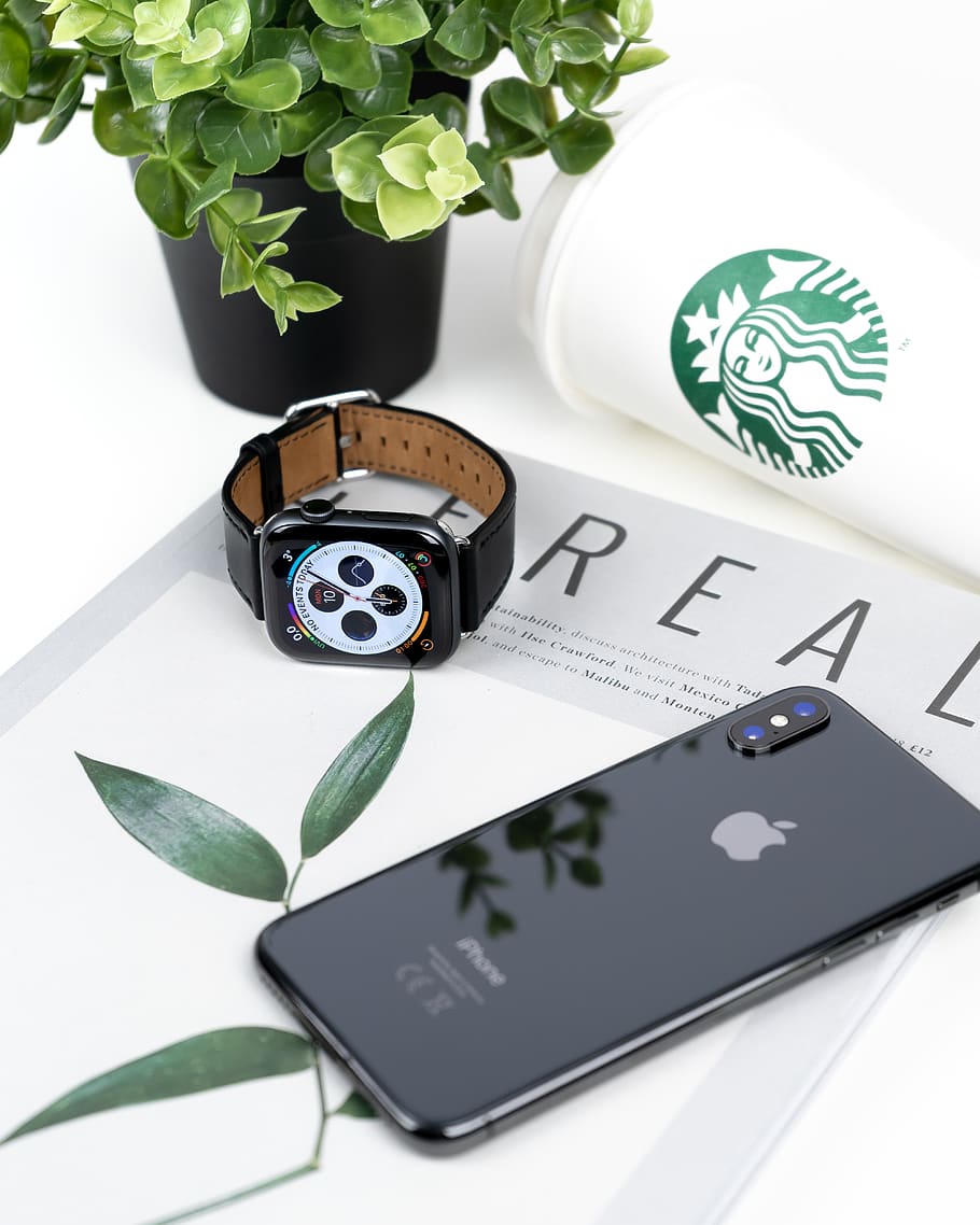 space gray iPhone X, plant, leaf, plant part, indoors, no people HD wallpaper