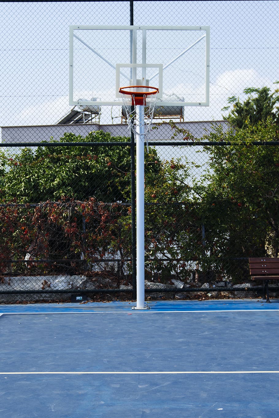empty basketball court during daytime, human, person, people