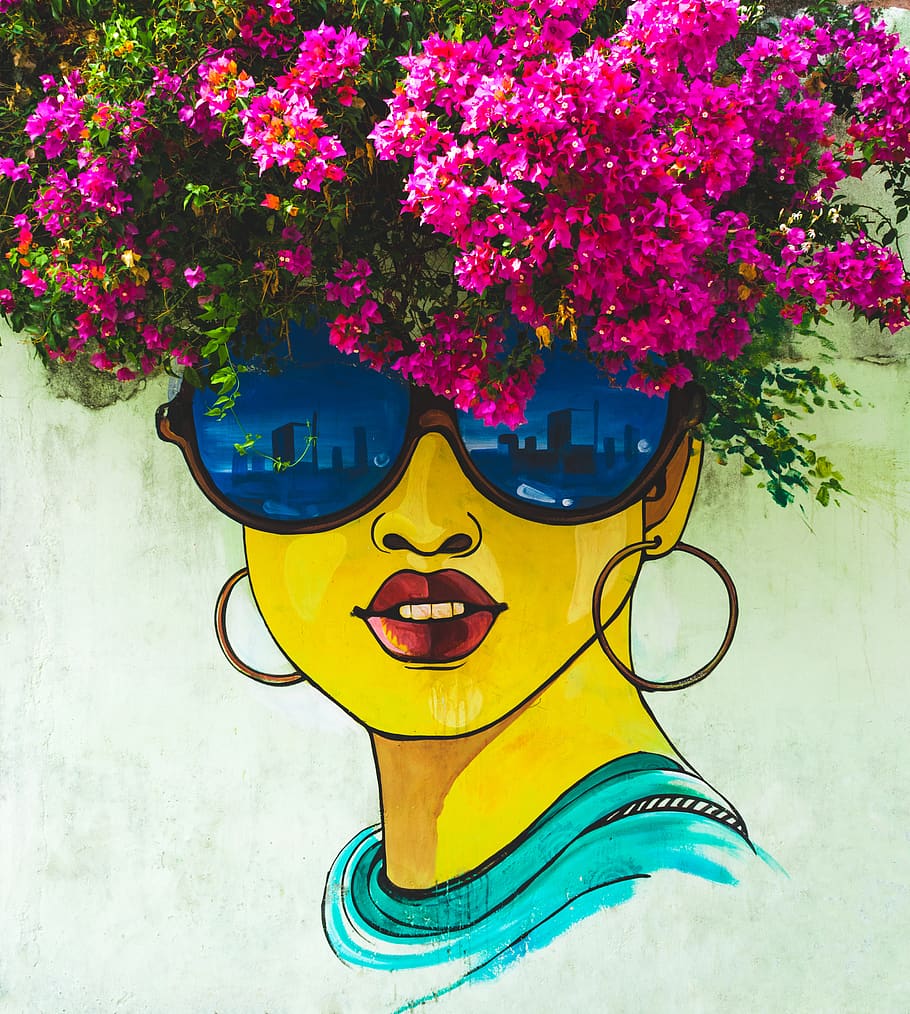 hair, sunglasses, accessory, accessories, plant, flower, blossom, HD wallpaper