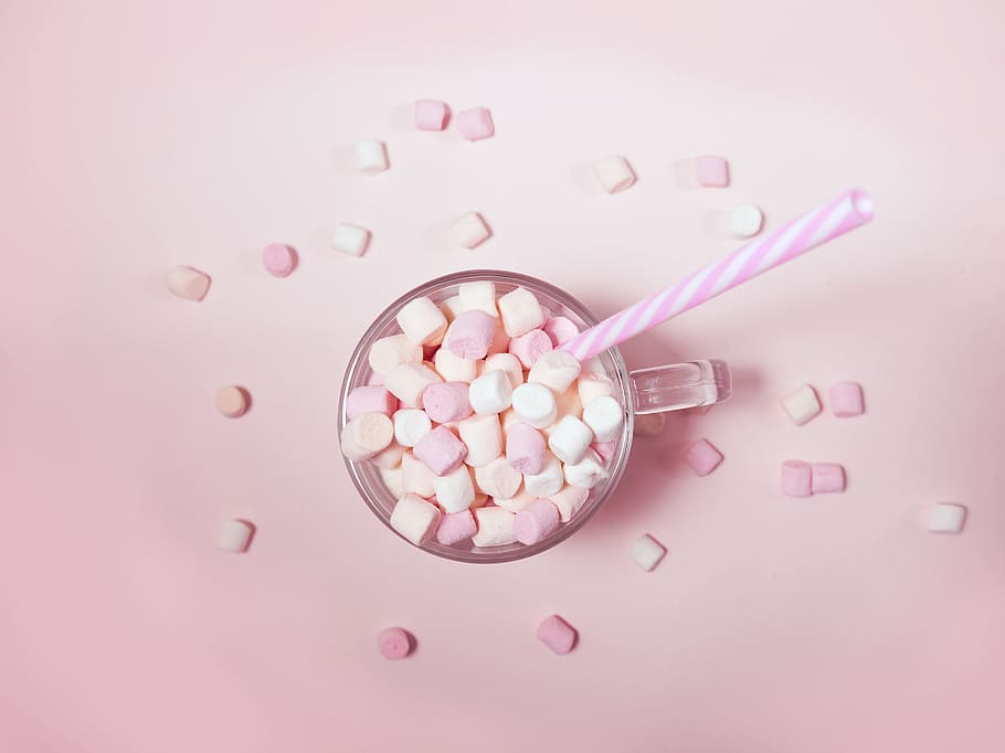 Jam full of marshmallows and love heart HD wallpaper
