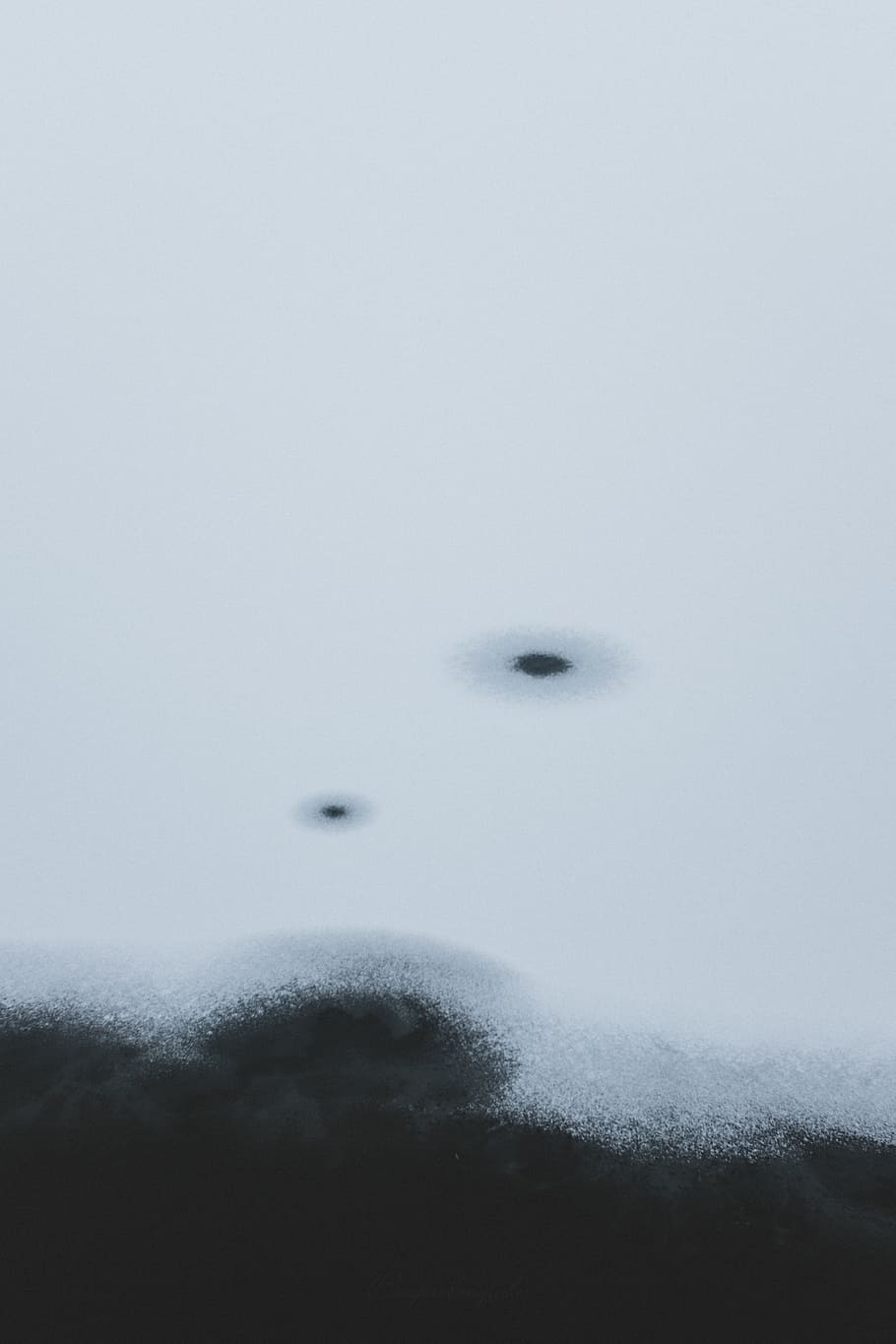 white and black ceramic sink, footprint, winter, nature, snow HD wallpaper