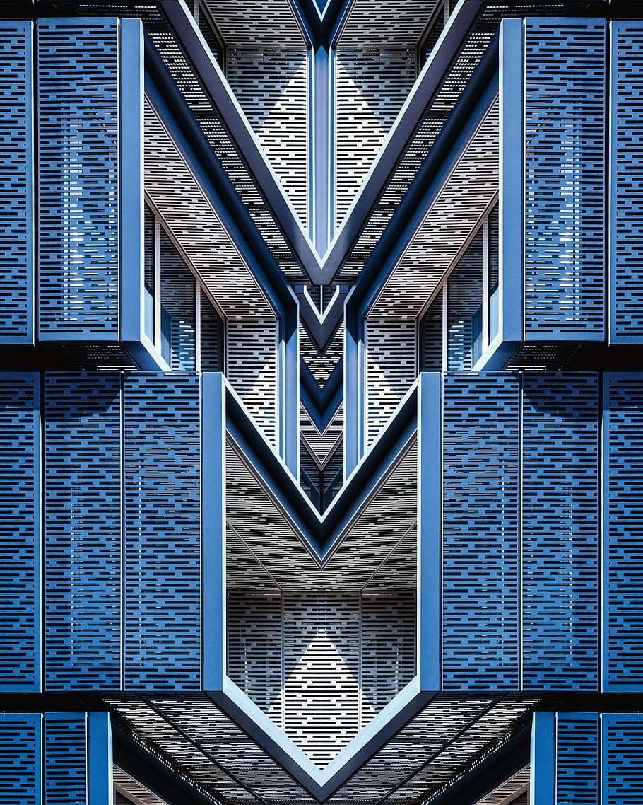 blue architectural design, no people, pattern, architecture, backgrounds HD wallpaper