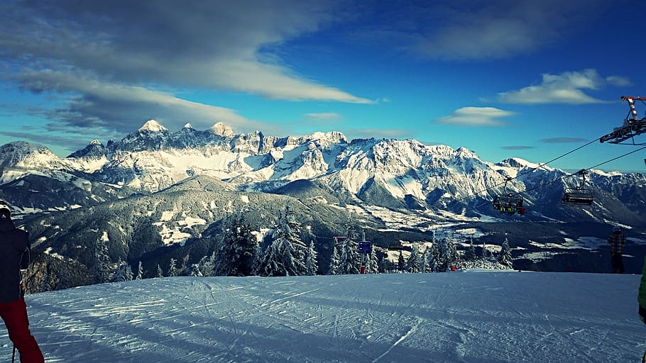 austria, schladming, ski reiteralm, mountain, mountains, winter, HD wallpaper