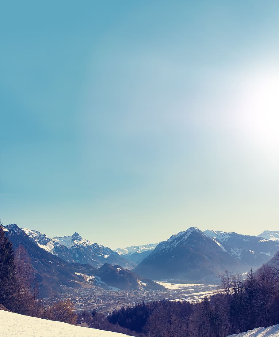landscape, snow, winter, spring, nature, mountains, valley HD wallpaper