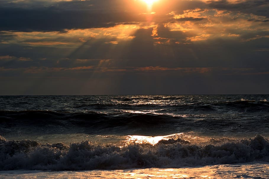 sunset, water, sea, twilight, sky, beauty in nature, scenics - nature HD wallpaper