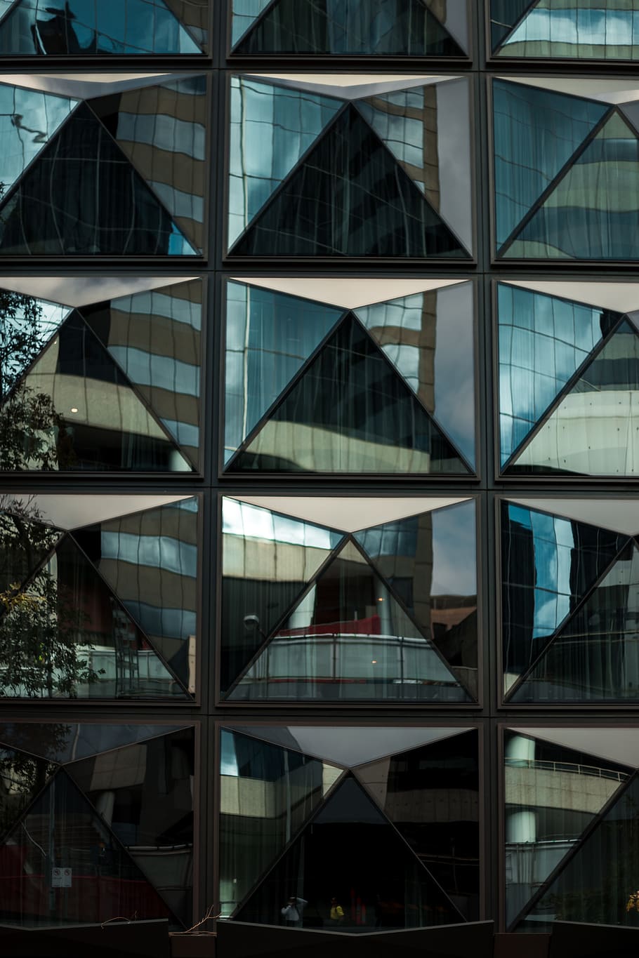 office building, triangle, human, person, architecture, urban HD wallpaper