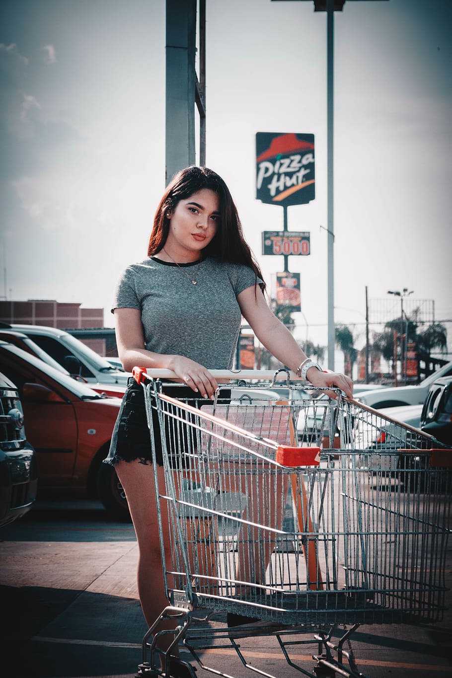 honduras, comayagua, shopping cart, young adult, women, real people HD wallpaper