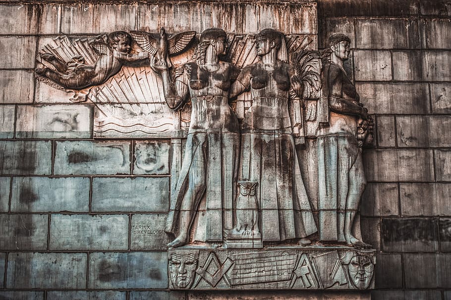 wall, sculpture, monument, stone, mystical, mysticism, symbols HD wallpaper