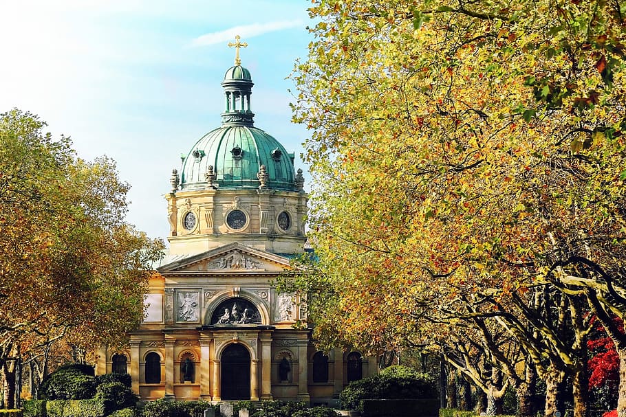 Brown and Teal Cathedral, architecture, basilica, building, christian HD wallpaper