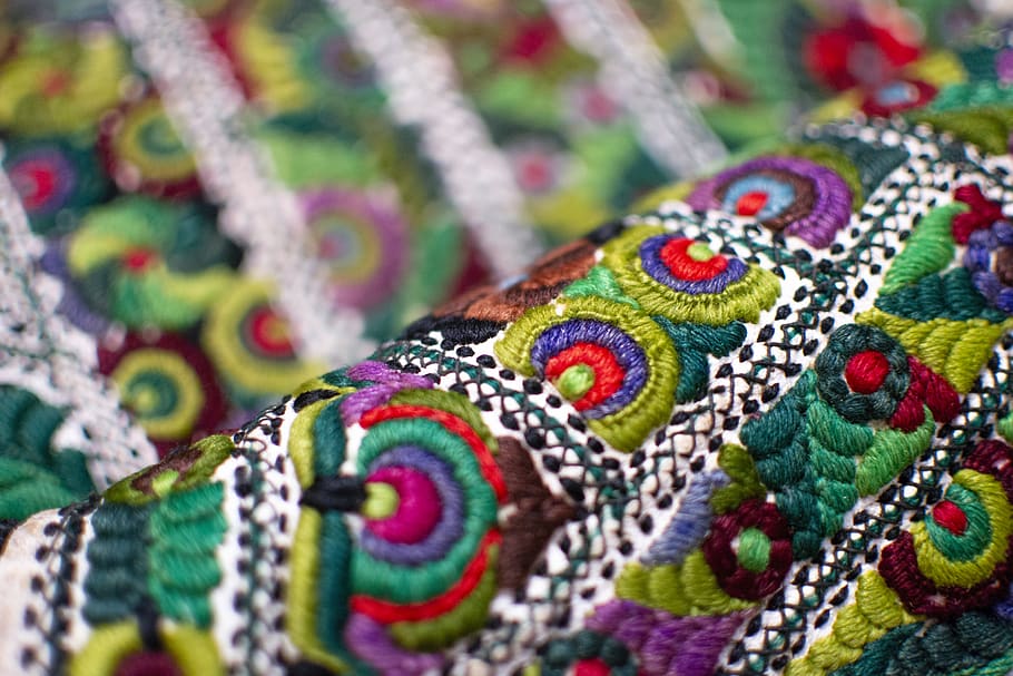 pattern, embroidery, quilt, stitch, ethnic, detail, bukovina, HD wallpaper