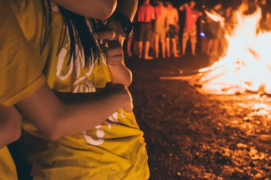 hong kong, camp, fire, real people, nature, midsection, burning HD wallpaper