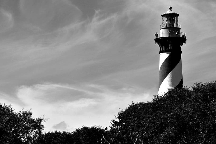 lighthouse, historic, landmark, sky, ocean, tourism, nature HD wallpaper
