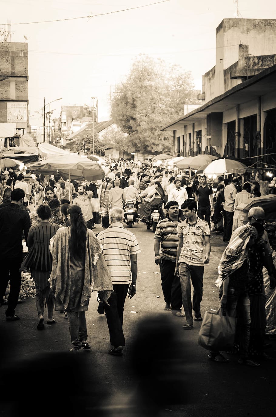 india, pune, sepia, color grading, busy, city, shopping, sillhouette, HD wallpaper