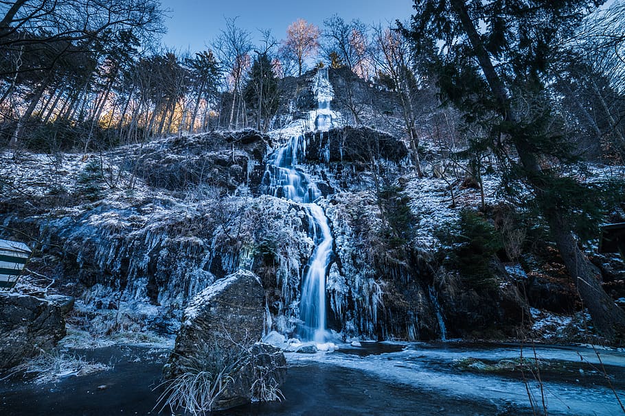 Water Falls View, blue, cold, daylight, earth, environment, zing HD wallpaper