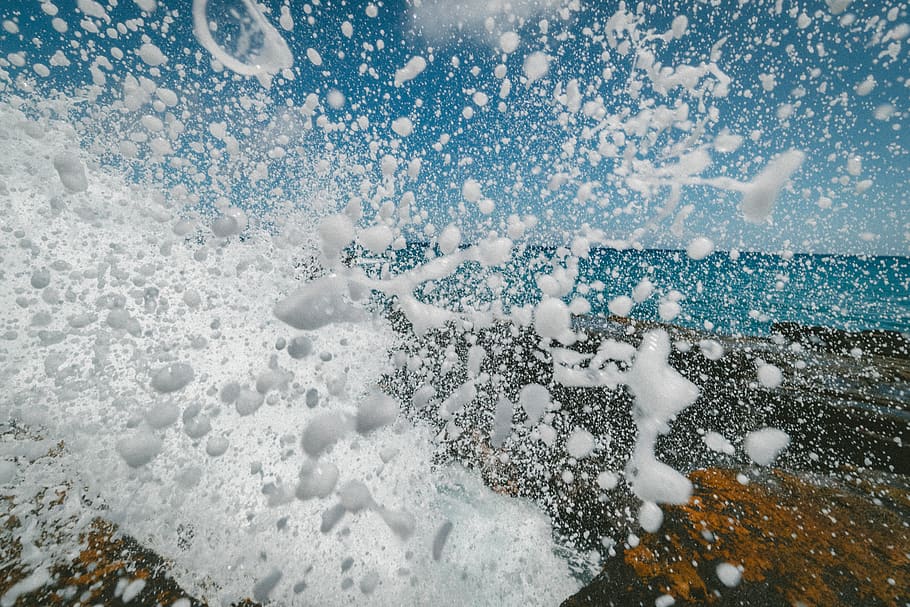 splash, wave, crash, bubbles, water, ocean, sea, sea water HD wallpaper
