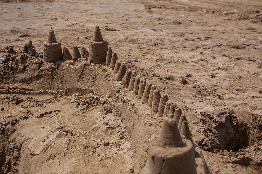 land, sand, sandcastle, no people, nature, beach, creativity HD wallpaper