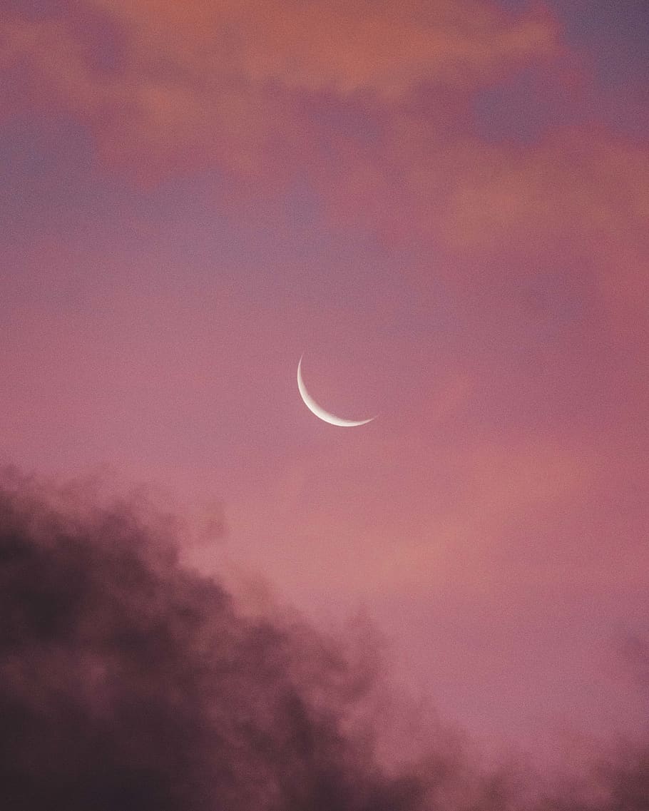 sky, cloud - sky, moon, beauty in nature, low angle view, scenics - nature HD wallpaper