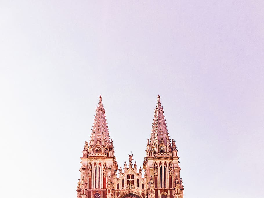 church, architecture, minimalism, postel, tones, urban, gothic HD wallpaper