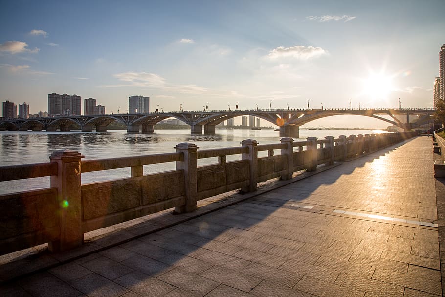 china, qingyuan, built structure, architecture, water, connection HD wallpaper