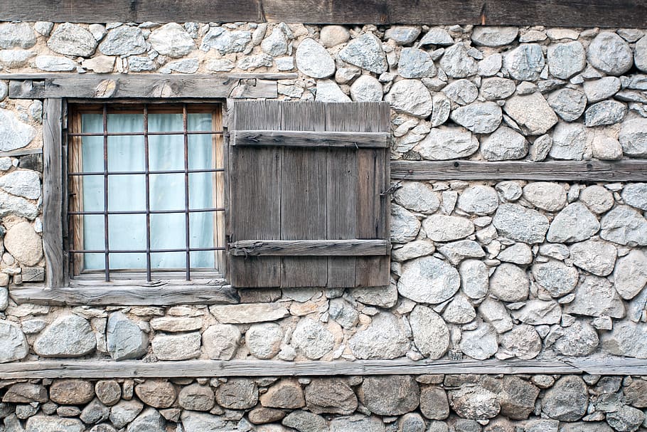 wall, windows, architecture, house, the building, old, stone, HD wallpaper