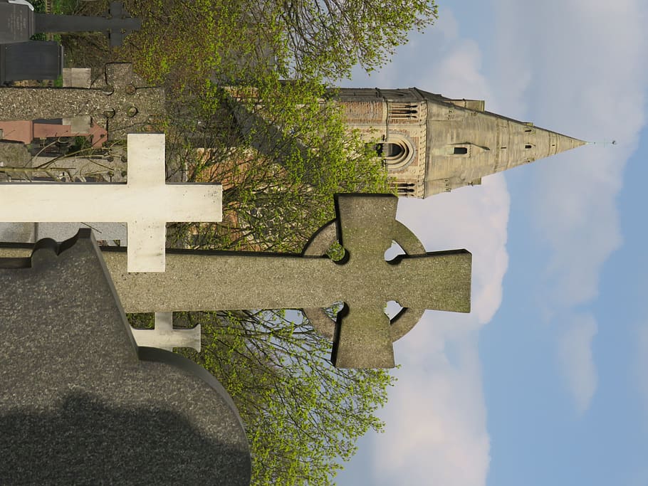united kingdom, nottingham, #church #graveyard #cemetry #staue #old #cross #religious #faith, HD wallpaper
