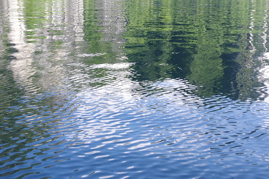 lake, water, reflection, tree, forest, outdoor, wanderlust HD wallpaper