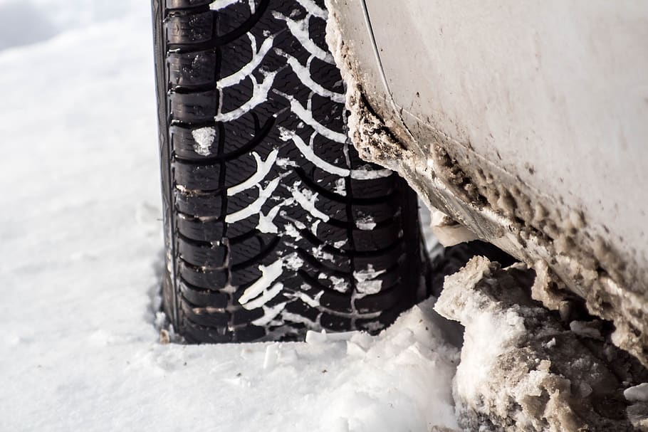 winter, snow, frost, car, tire, way, zaspa, wet snow, wheel, HD wallpaper