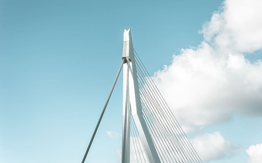 white bridge, building, nature, water, outdoors, road, architecture HD wallpaper