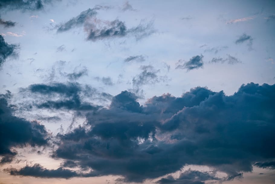 Gray Cloudy Sky, atmosphere, blue sky, clouds, cloudscape, colors HD wallpaper