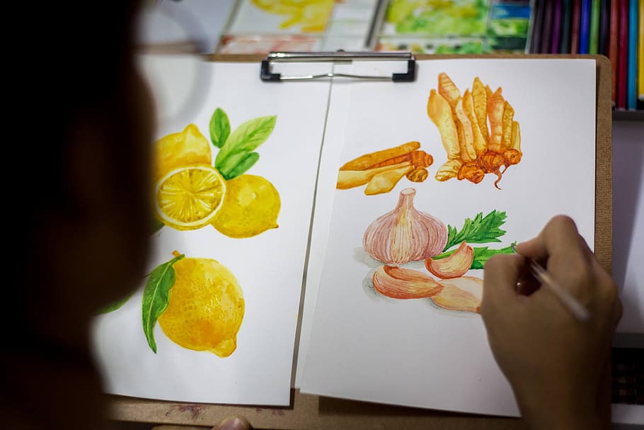 paint, write, garlic, food, spices, nutrition, vitamin, eat HD wallpaper