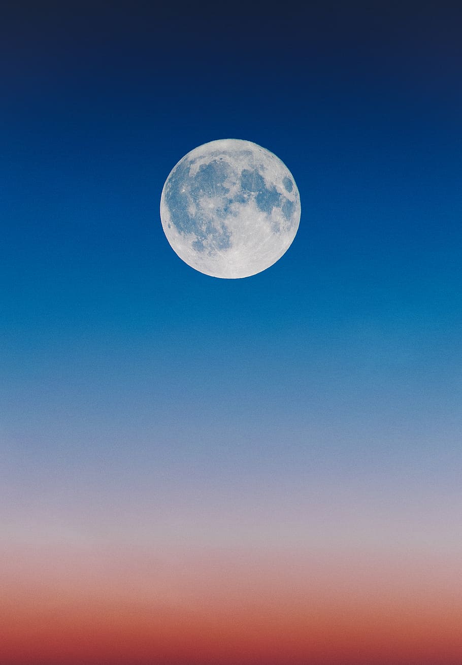 Full Moon Illustration, dawn, evening, heaven, luna, lunar, night HD wallpaper