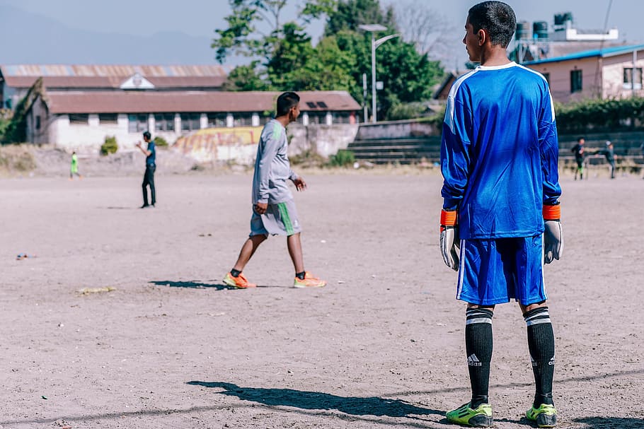Street Soccer Goalie, childhood, males, men, playing, two people HD wallpaper
