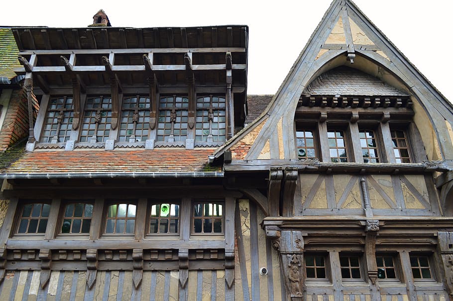 france, étretat, town, facade, medieval, normandie, architecture