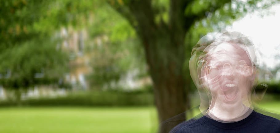 man shaking head, face, person, human, smile, plant, grass, vegetation HD wallpaper