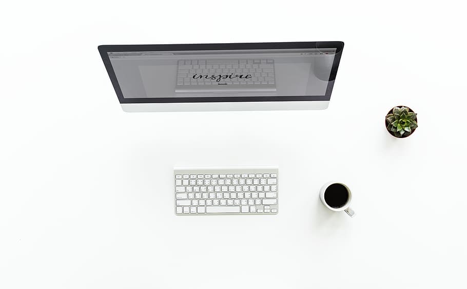 computer, nobody, flatlay, workspace, data, desktop, workplace HD wallpaper