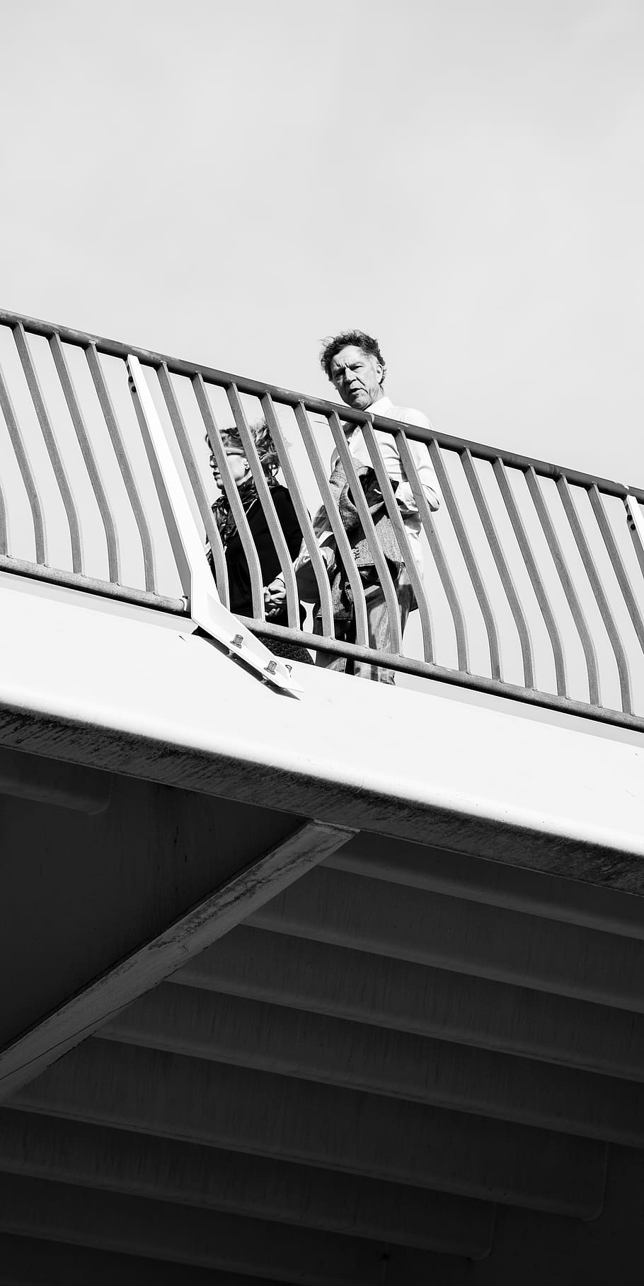 man standing on bridge, people, netherlands, rotterdam, balcony