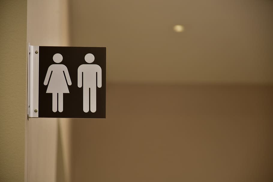male and female comfort room sign, bathroom, human representation