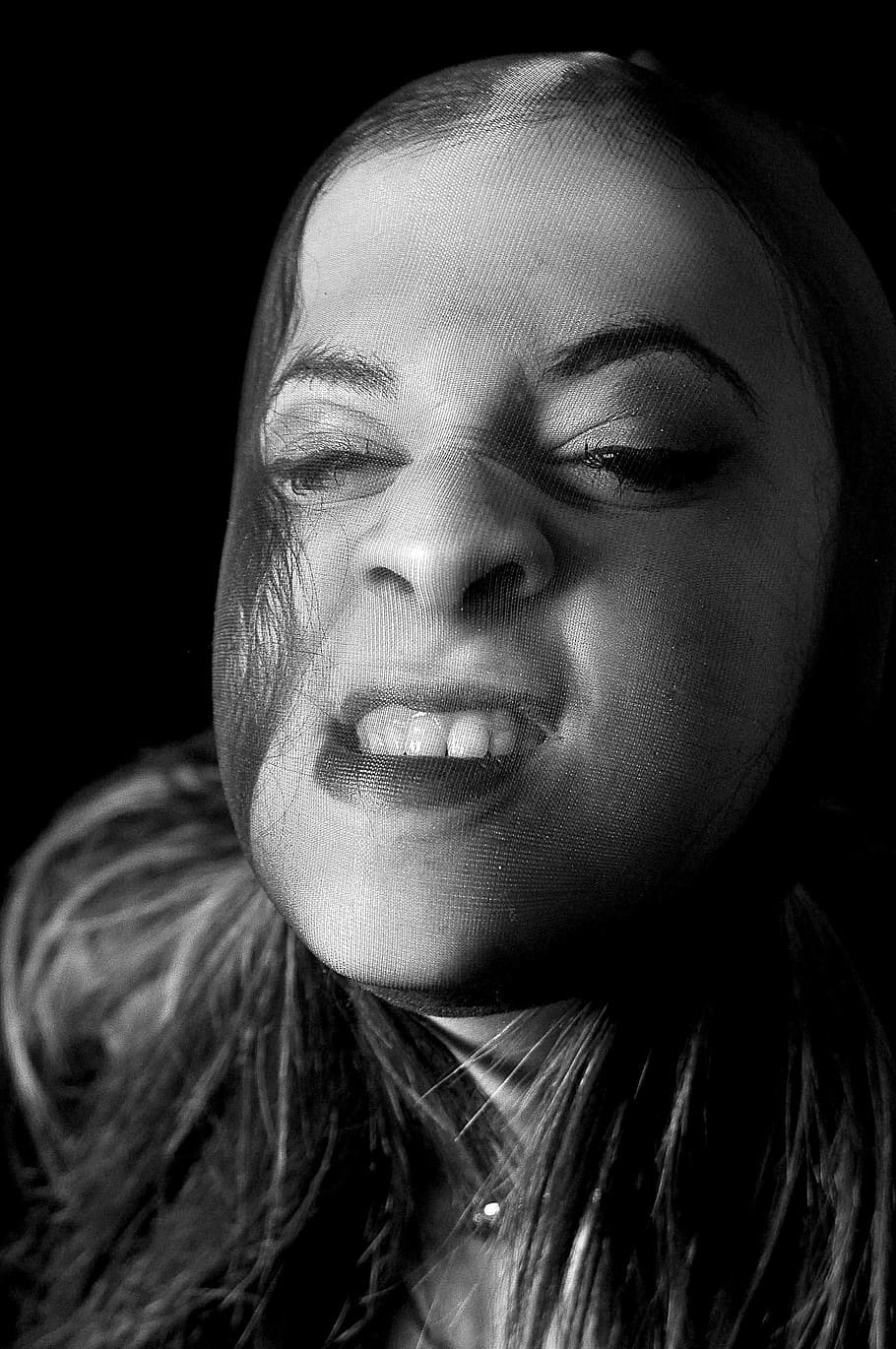 headshot, portrait, close-up, one person, eyes closed, front view HD wallpaper