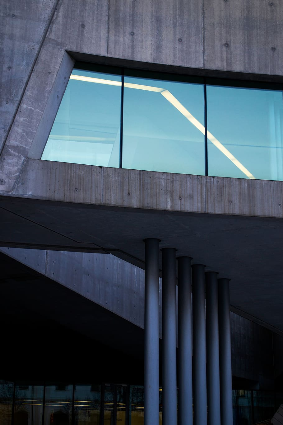 gray painted building, architecture, window, italy, maxxi, rome HD wallpaper