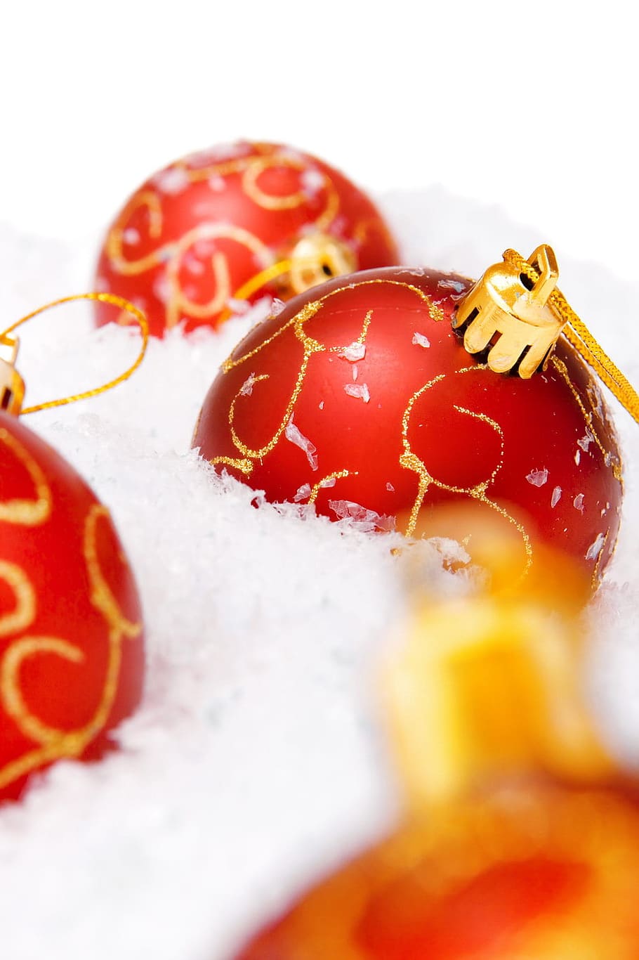 ball, snow, shine, isolated, wallpaper, decoration, fun, white HD wallpaper