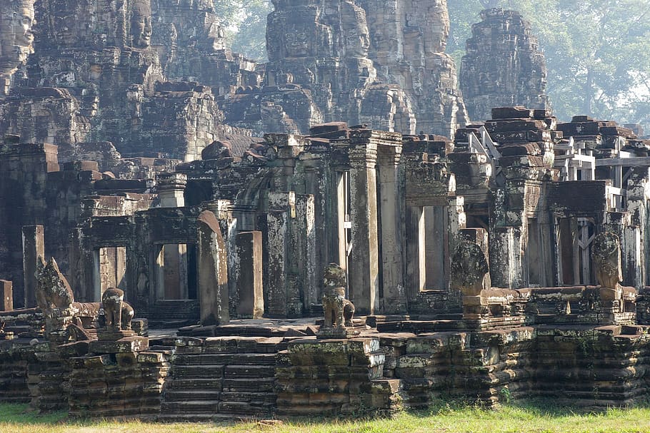 ruin, architecture, angkor wat, khmer, cambodia, old, building, HD wallpaper