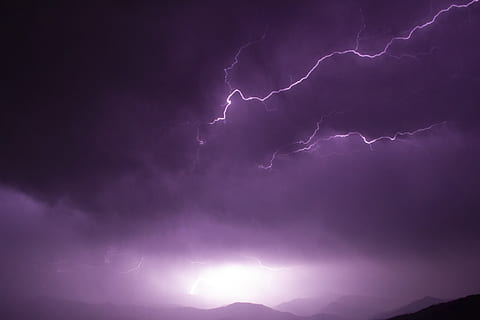 Lightning on the Sky, bright, clouds, color, dark, dramatic, energy HD wallpaper