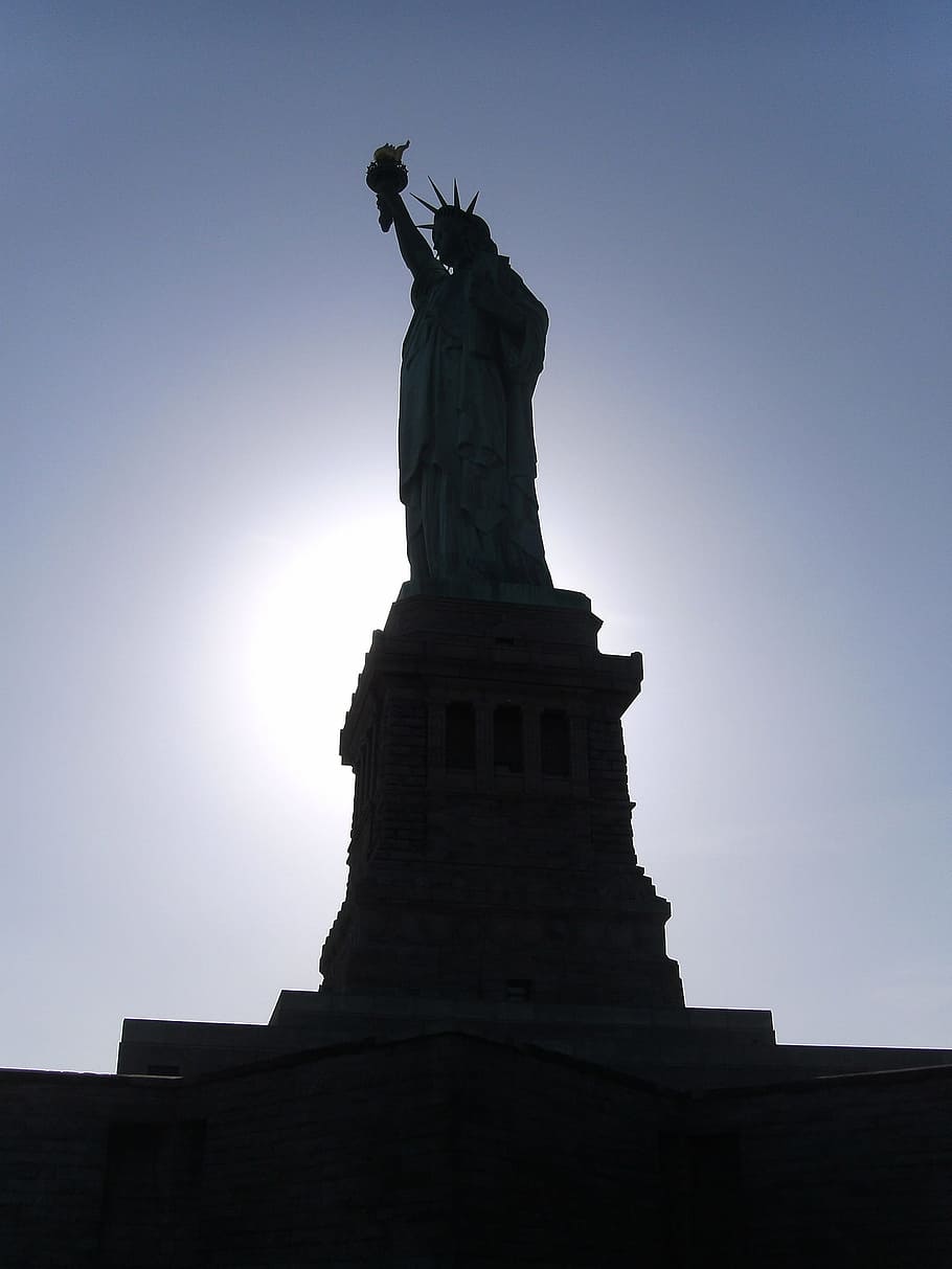 liberty, statue, object, fig, figure, sculpture, low angle view HD wallpaper