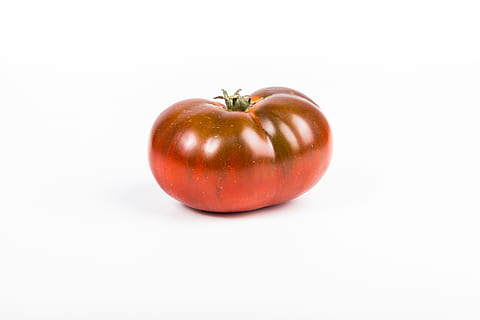 orange tomato, vegetable, food, flora, plant, produce, white HD wallpaper