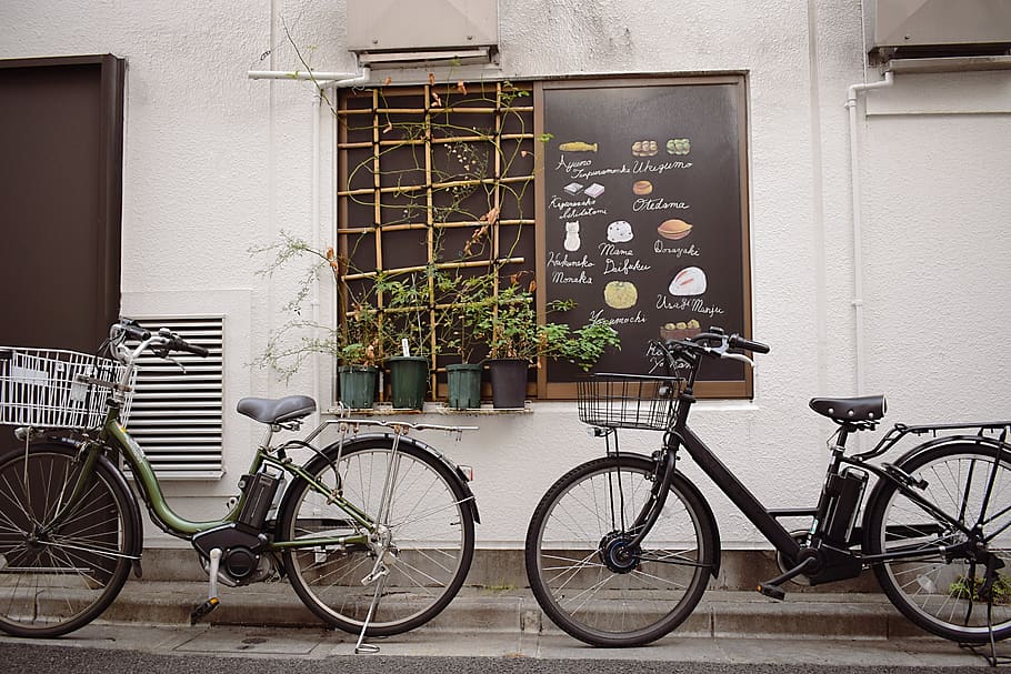 bikes beside house, bicycle, transportation, vehicle, wheel, machine HD wallpaper