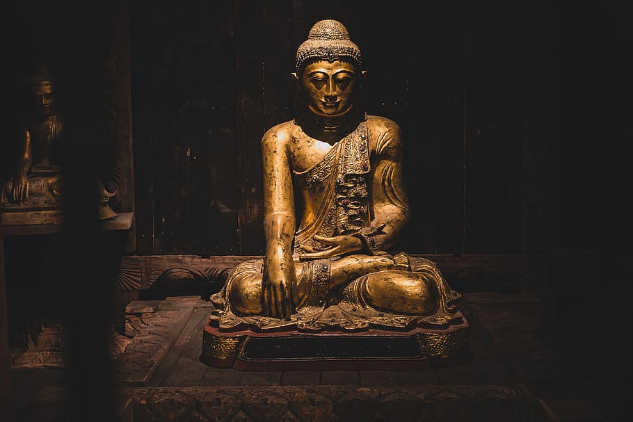 shrine, altar, buddha, statue, thailand, nepal, himmalaya, ancient HD wallpaper
