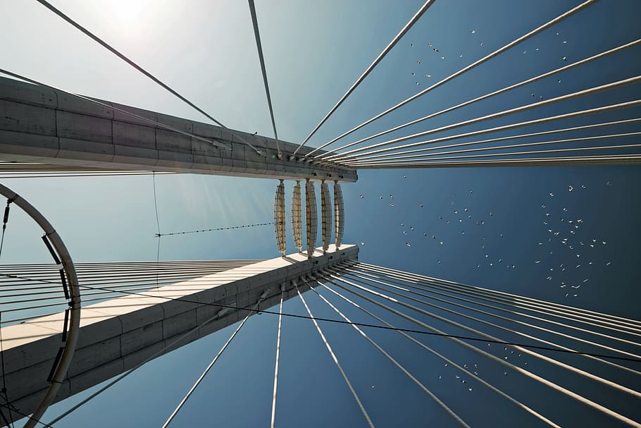 Low Angle Photography Of Suspension Bridge, architecture, infrastructure HD wallpaper